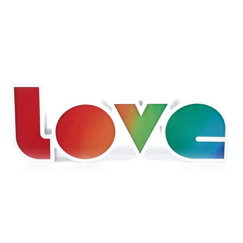 LED светящаяся коробка со словами LOVE, питание USB или 3×AAA, 36×13.5 см, цвета в полоску/градиент