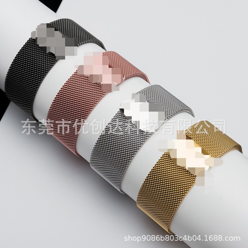 For Apple applewatch10 Milan stainless steel strap iwatch8976 adjustable magnetic buckle strap