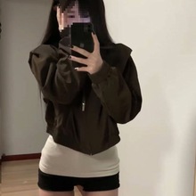 小个子年春秋季美式显瘦小众感百搭夹克外套短款新款女