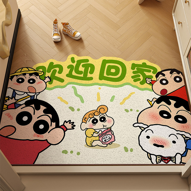 Retro Puppy Entrance Door Mat, Cartoon Silk Loop Floor Mat, Foyer Entrance Foot Mat, Dust Removal Mat, Indoor and Outdoor Entrance Mat
