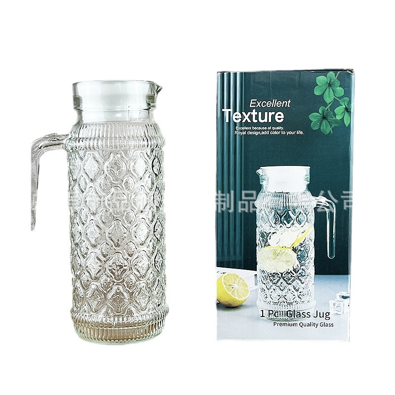 Una sola jarra de agua fría de vidrio Hotel doméstico botella de agua fría de gran capacidad botella de agua fría octogonal olla de jugo de frutas para hacer té