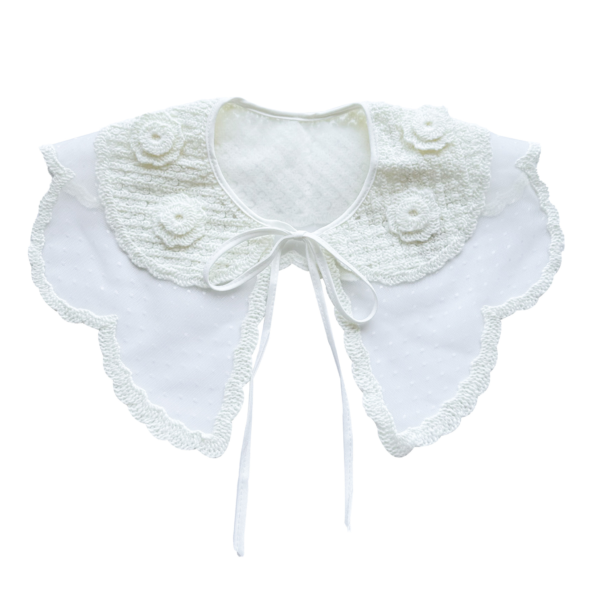 Transfronterizo para bordados de doble capa de algodón blanco, nuevos cuatro estaciones para niños con falda decorada con collar falso