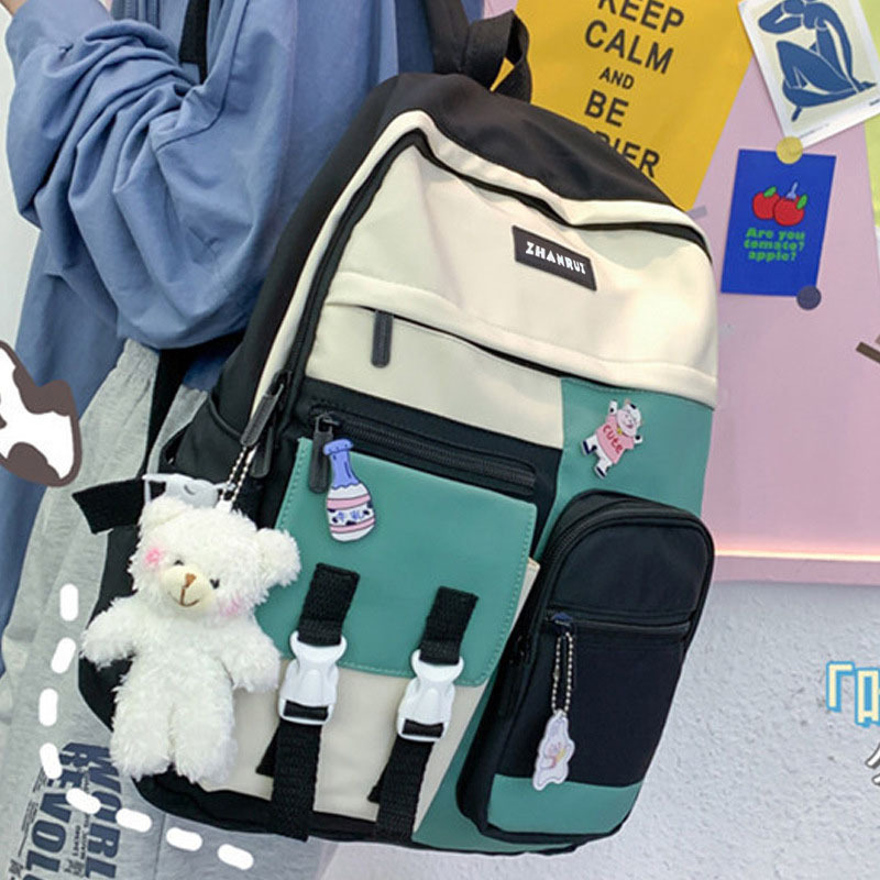 カバンの卸売りの新型の大容量は色にぶつかってシンプルな少女のリュックサックの韓国版のins潮学院の風の学生のリュックサックです。|undefined