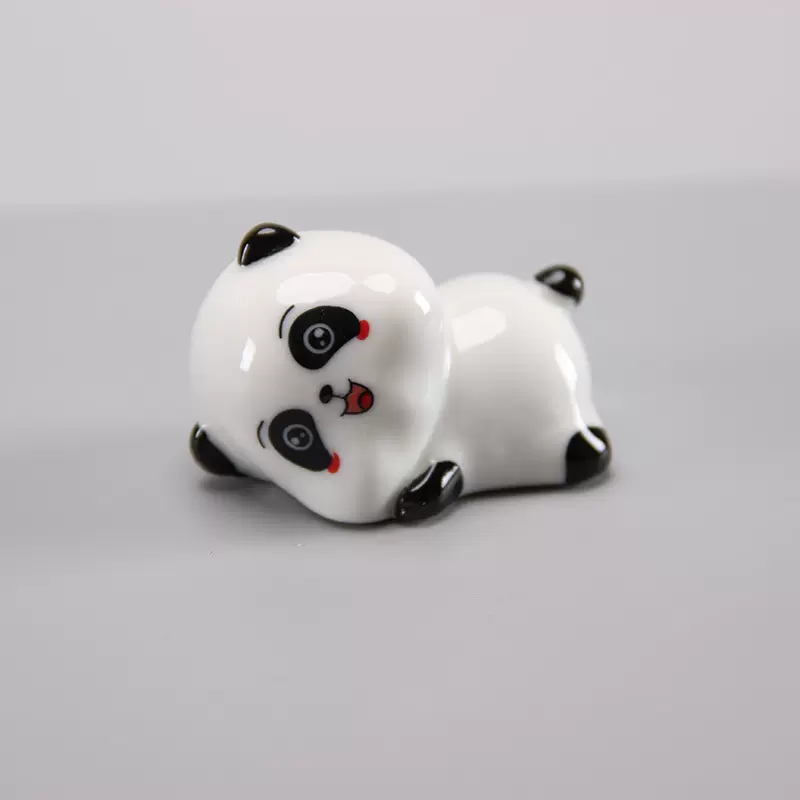 呆萌熊猫筷子架可爱小熊猫陶瓷筷子架笔架家居装饰盆栽装饰小摆件