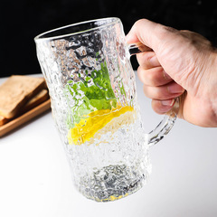 Creative Tree Pattern Glass Cup with Handle, High-End Dorm Water Cup, Household Heat-Resistant Thick Tea Cup, Instagram Style