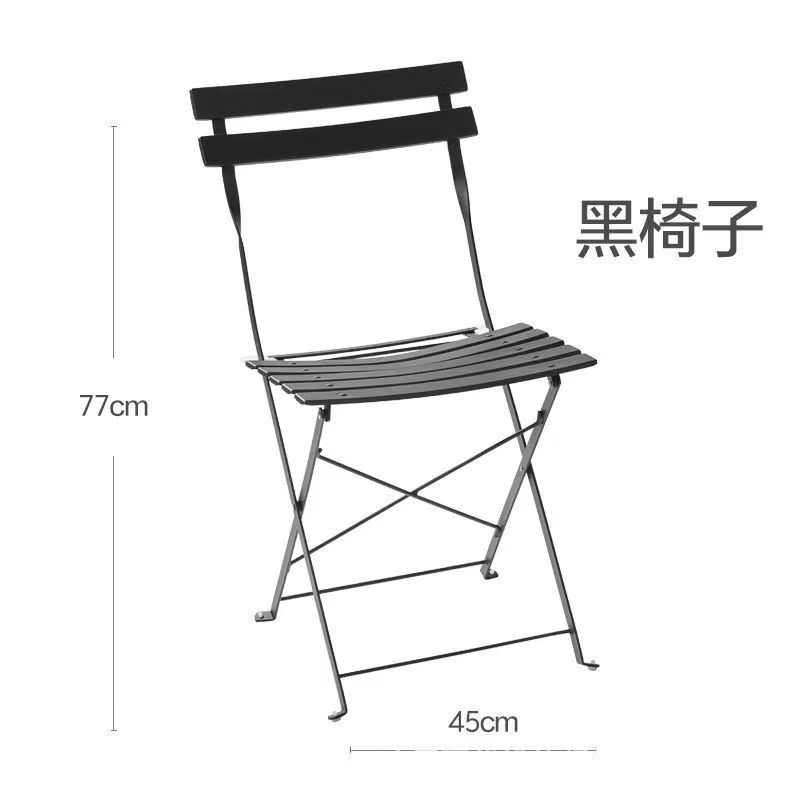 Mesa y silla plegables al aire libre balcón mesas de té ocio mesas y sillas de tres piezas patio exterior impermeable set de hierro forjado creativo