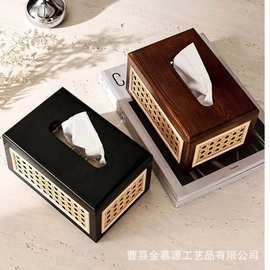 创意中式实木纸巾抽纸盒高颜值简约北欧家居卧室客厅茶几纸抽盒