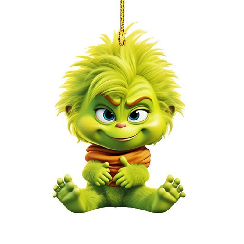 Transfronterizo nuevo 2D Grinch Baby Colgante decoración de Navidad decoración de árbol de Navidad colgante acrílico image 4