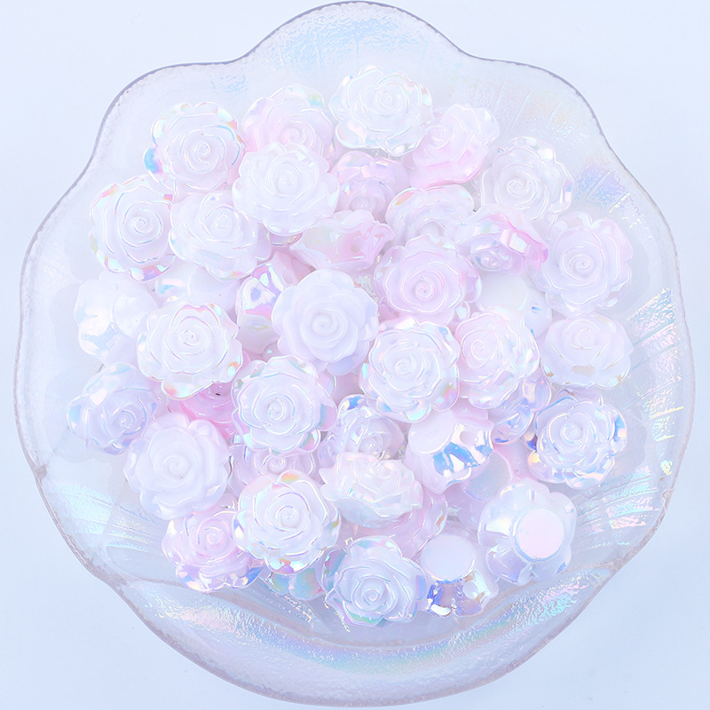 AB galvanoplastia agujero medio color rosa DIY crema pegamento accesorios de resina horquilla pequeña joyería material al por mayor