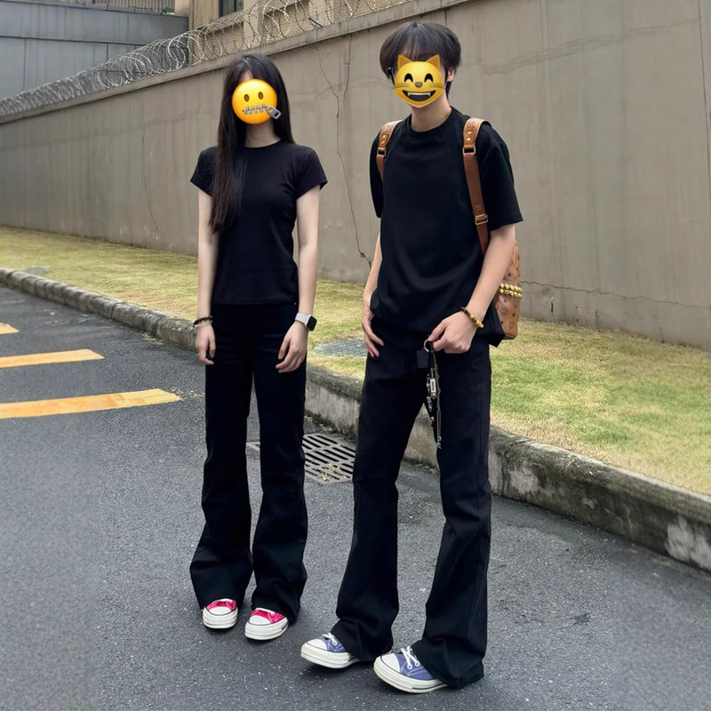 黑色cleanfit冰丝微喇西裤男款夏季高级感垂感弯刀裤子窄版直筒裤|undefined