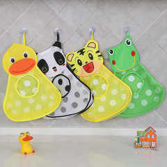 Cartoon animal bathroom bedroom suction cup storage bag waterproof mesh net bag miscellaneous hanger bag bathing toy mesh net bag wholesale