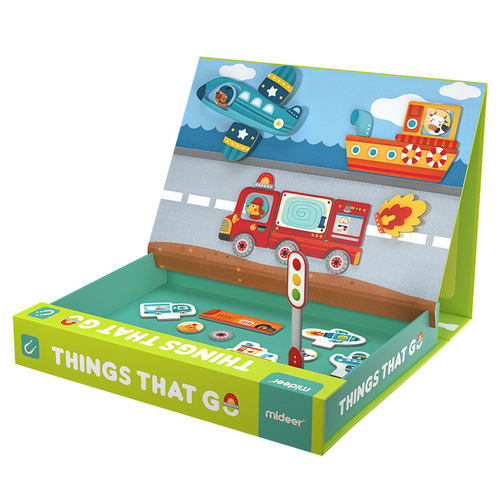 mideer Milu children's transportation educational toys creative magnetic cartoon paper puzzle pieces drop shipping