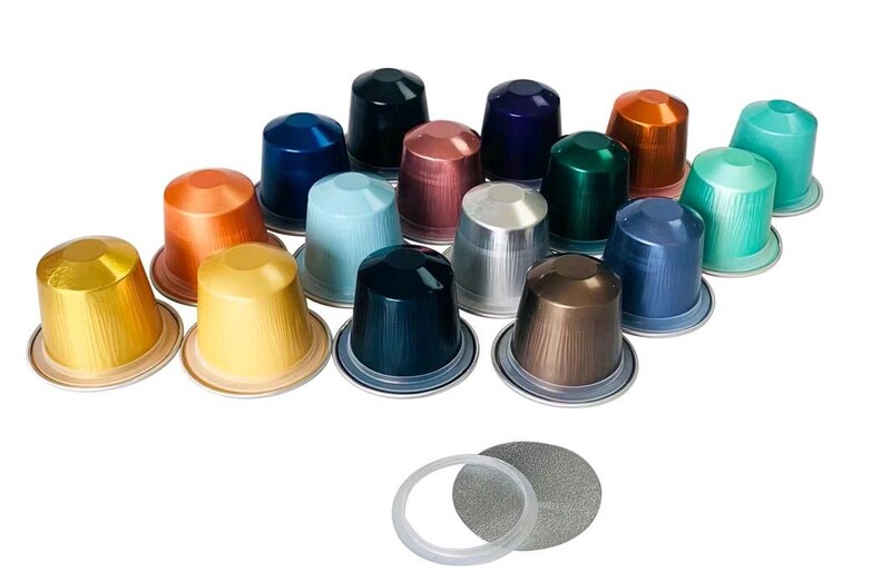 100 Aluminum Foil Coffee Capsule Shells for Manual Filling, Compatible with Xiaomi, Self-Adhesive DIY Espresso, Nespresso