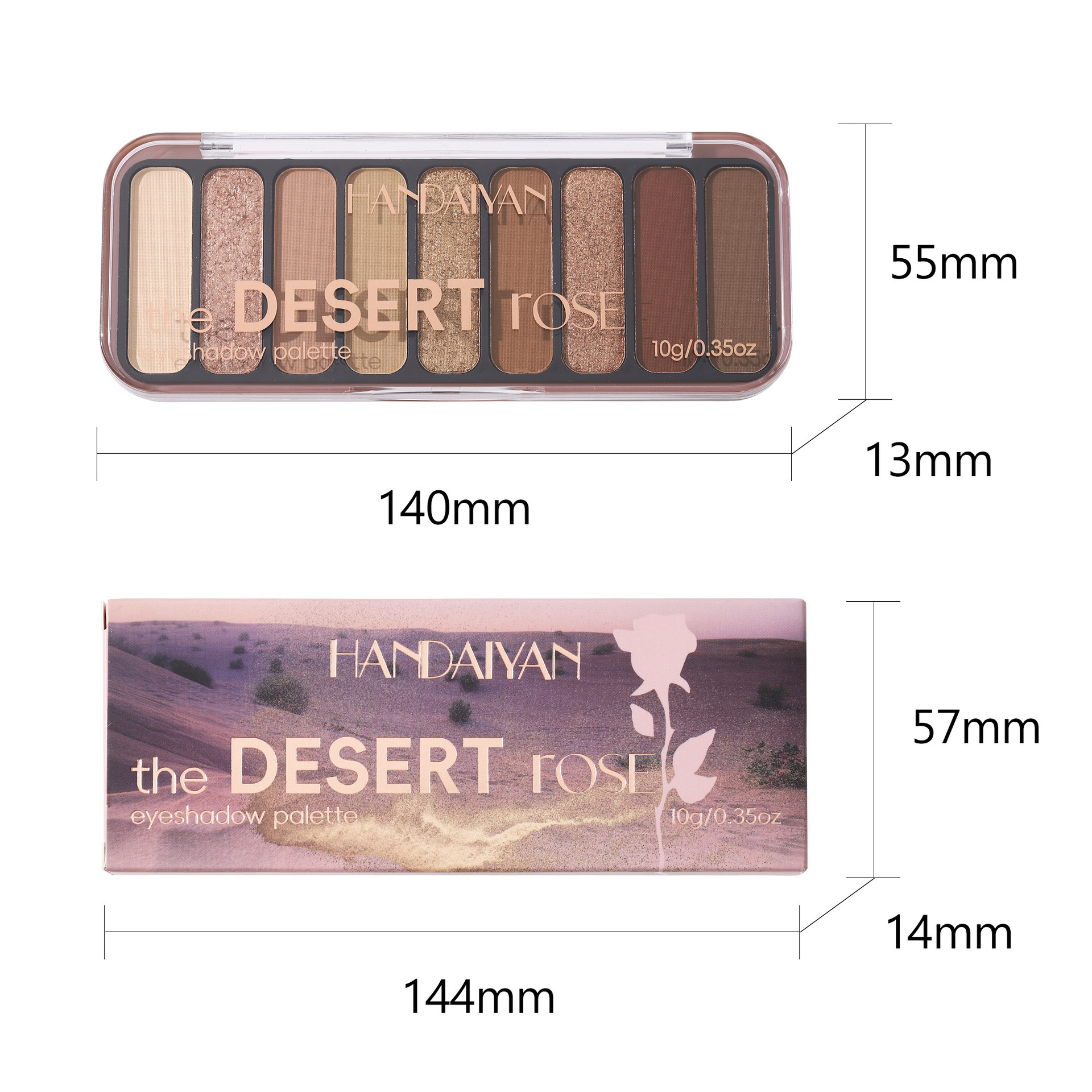 Nueve placas de sombras de ojos mate Handaiyan perla brillante tierra un plato multipropósito para placas de sombras de ojos transfronterizas image 5