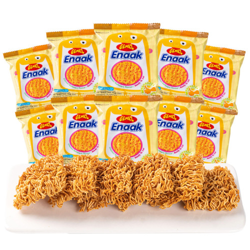 Indonesian Imported GEMEZ Chicken Crispy Noodles Hot BBQ Flavor 14g Chicken Noodles Snack Wholesale