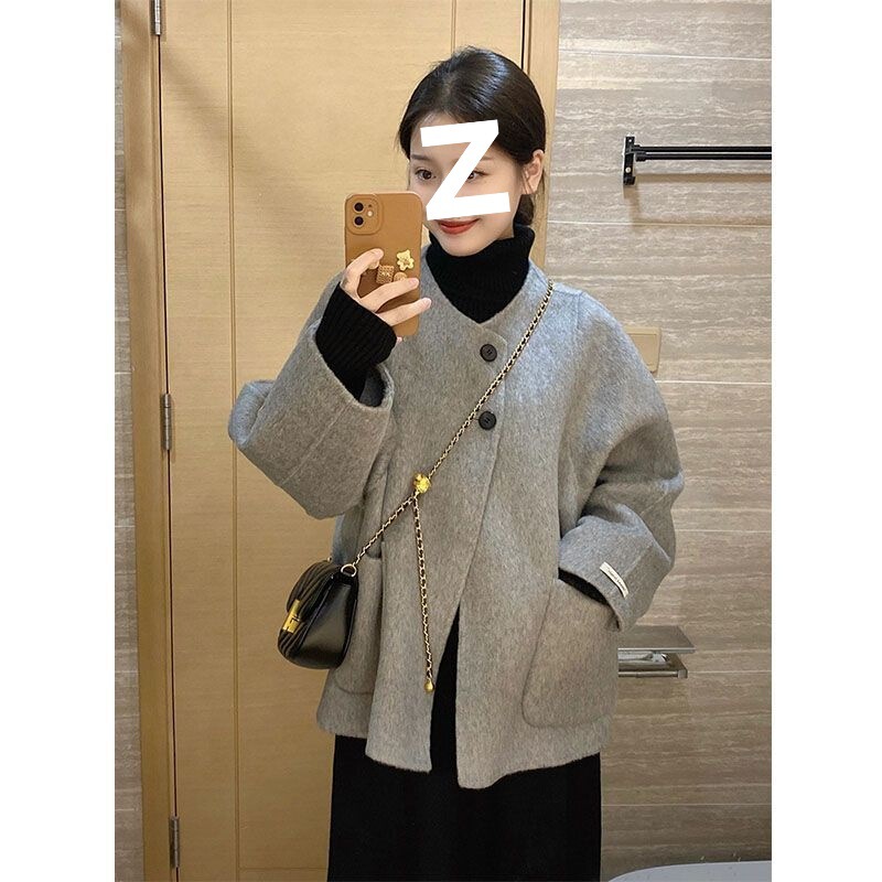 韩系温柔风时尚简约外穿通勤立领感套装女秋季洋气高腰百搭潮|undefined
