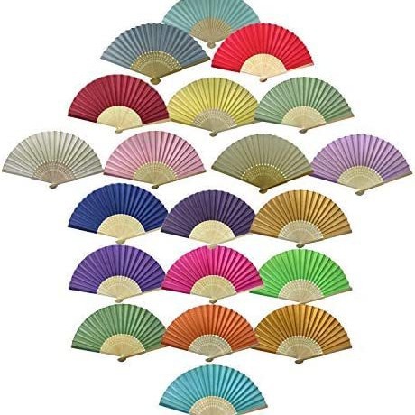 Cruz-frontera ventilador de tela ventilador simple boda plegable ventilador bambú ventilador DIY creación blanco seda ventilador