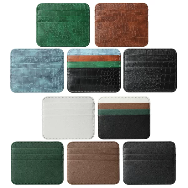 Factory Direct Supply Ultra-Thin Double-Sided Card Holder with Large Capacity Card Slots, Small Card Holder with Multiple Card Slots, Leather Pu Card Holder, Card Holder Wholesale
