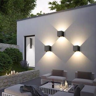 Outdoor Waterproof Wall Lamp Garden Lamp Aisle Stair Lamp Led Outdoor House Entrance Exterior Wall Simple Double-Headed Wall Lamp