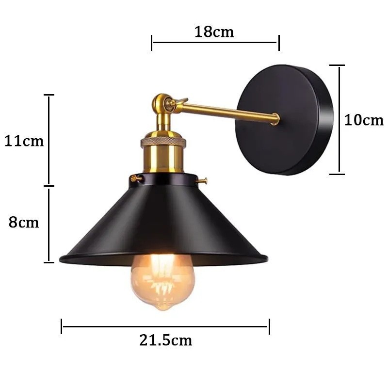 Lámpara de pared de viento industrial retro estilo americano LOFT restaurante bar café estudio cabecera plegable lámpara de bronce