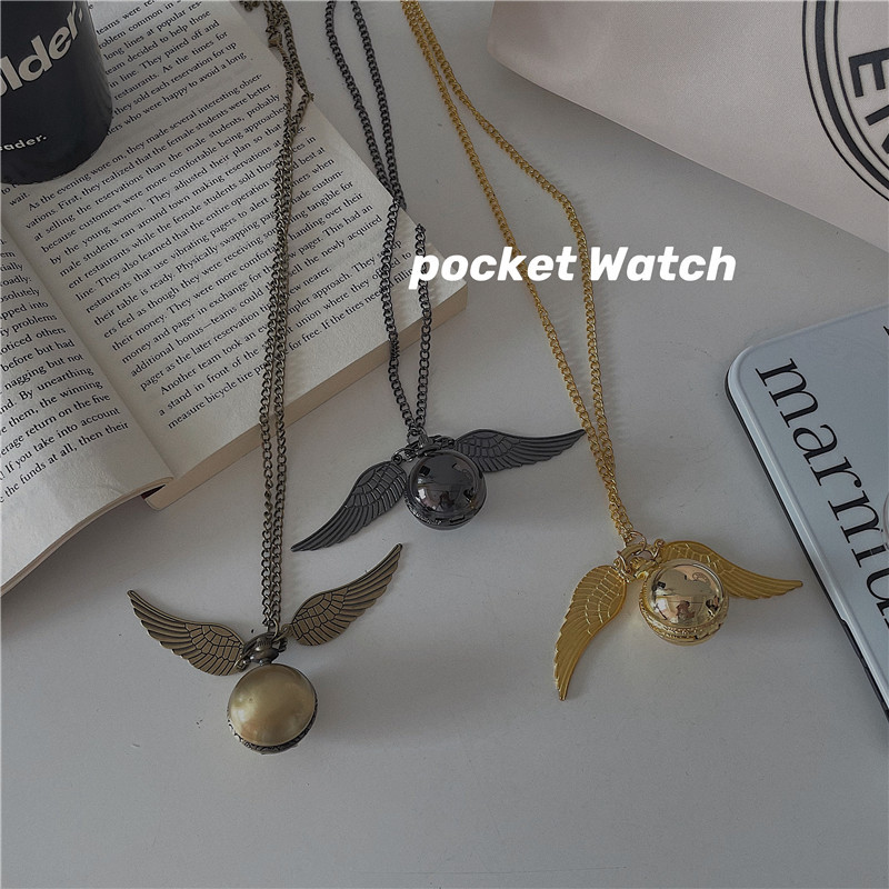 Harry Potter Peripheral Golden Snitch Quidditch Pocket Watch Anime Retro Hanging Watch Spherical Student Christmas Gift