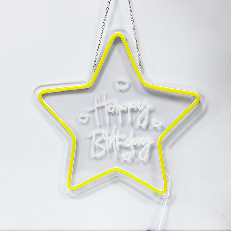 Luces de cumpleaños LED luces de neón happybirthday letras iluminadas luces ambientales decoración de fiestas navideñas