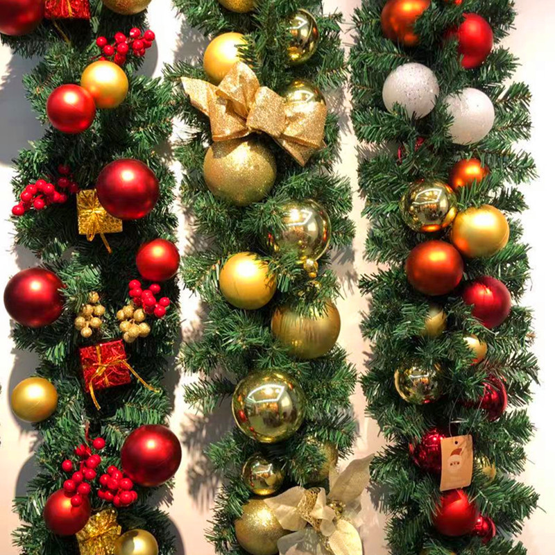 クリスマス藤条2.7メートル暗号化発光花輪藤条門藤柱クリスマスツリー吊り天井屋外グリーン装飾品|undefined