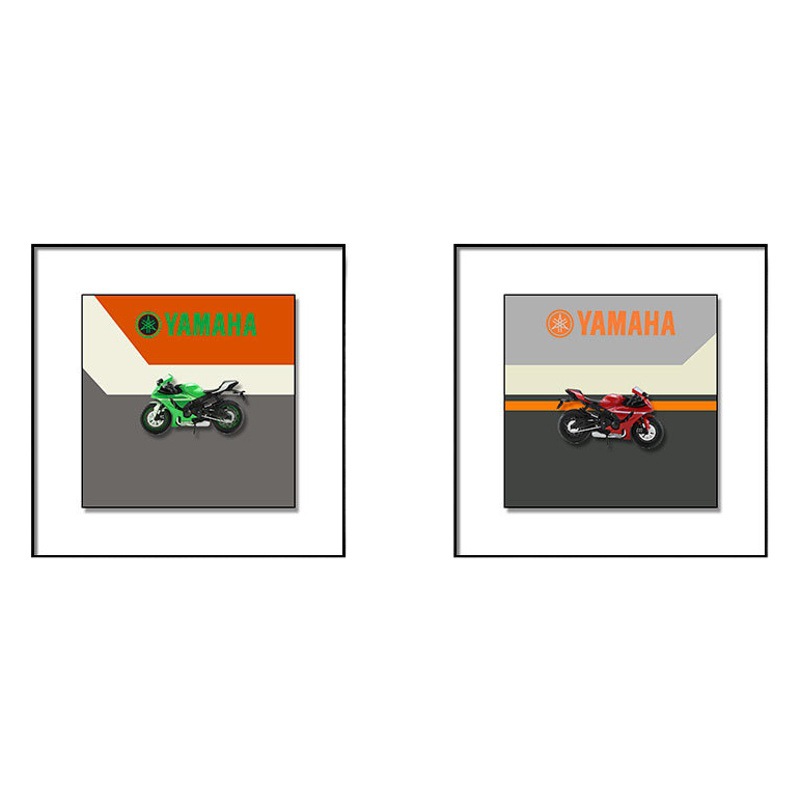 Motocicleta pintura decorativa simple pasillo mural sala de estar pintura decorativa tridimensional coche real aleación modelo de pintura