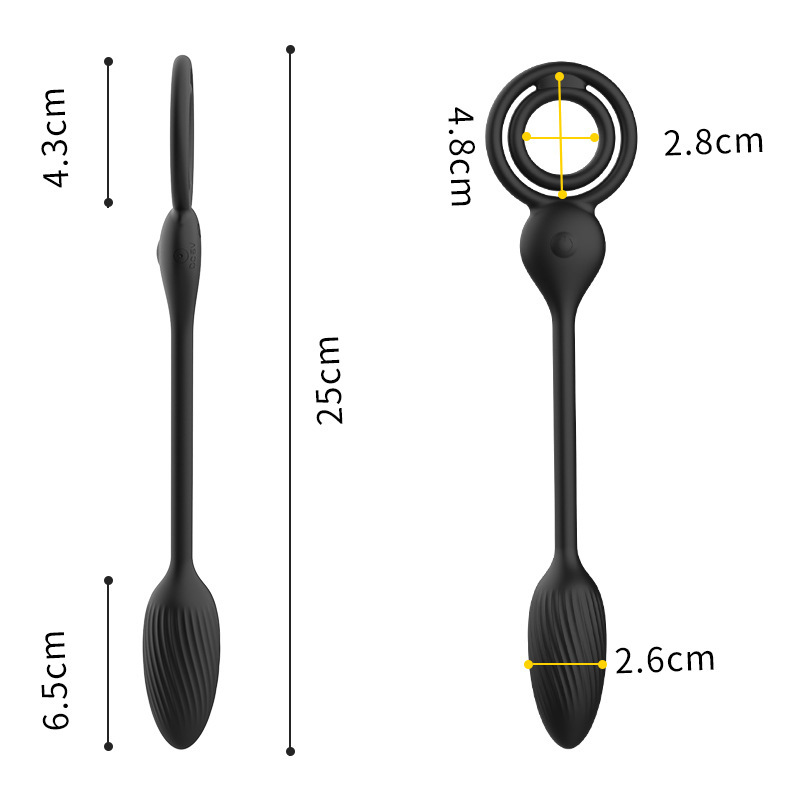 Double-Ring Locking Vibrating Anal Plug for Men, Prostate Vibrating Massage, Vibrating Anal Beads, Masturbation Device, Sex Products