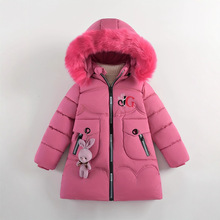 2025冬季新款女童棉衣韩版中长款儿童中大童加厚棉服