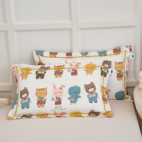 Wholesale 60 satin long-staple cotton children's pillowcase cotton cartoon student cotton pillowcase summer small pillowcase wholesale