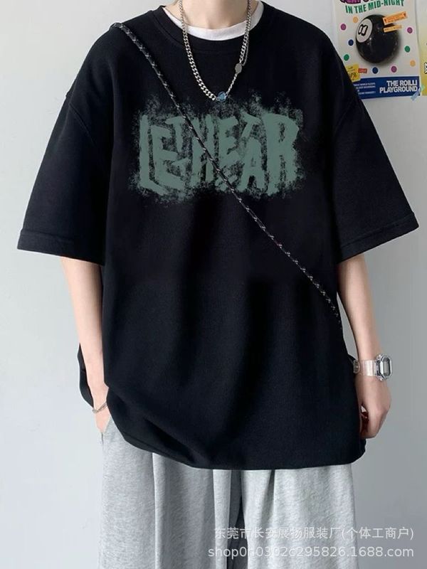 メーカー卸売人気の男性と女性のための半袖Tシャツ、国民的トレンドデザインプリントカップル夏ルーズトップTシャツ男性用|undefined