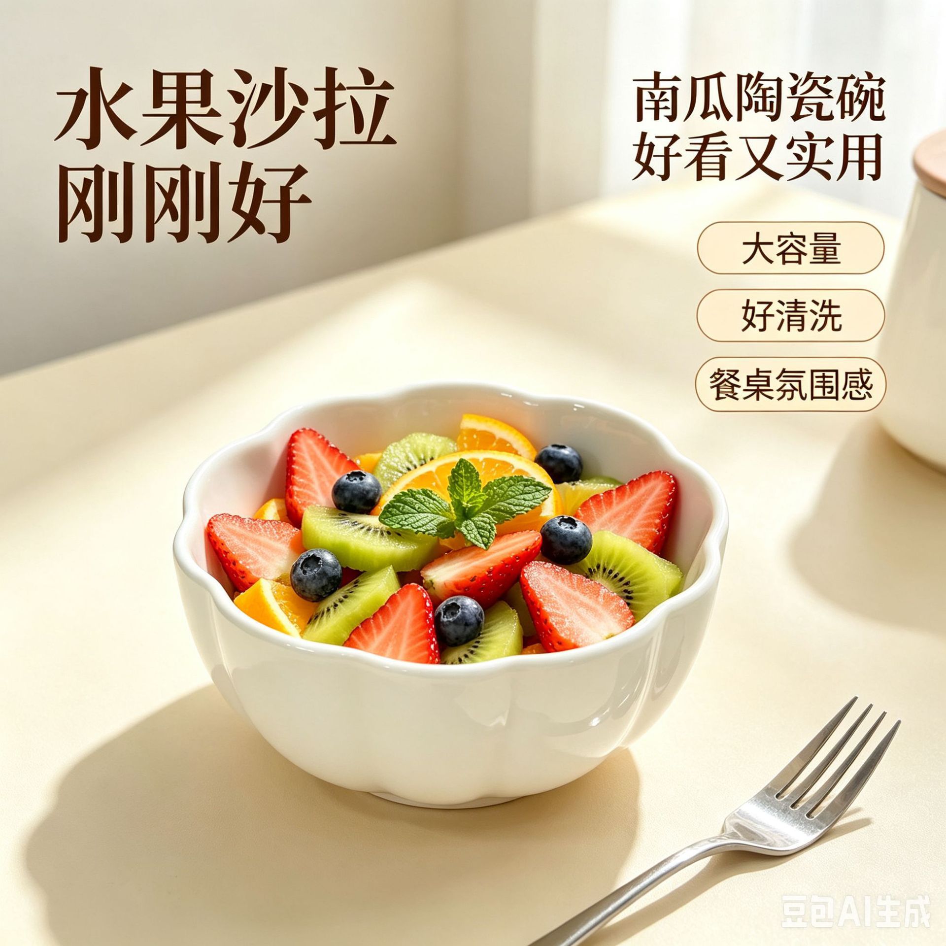 南瓜碗陶瓷碗家用早餐碗甜品碗水果碗沙拉碗高颜值ins风可爱小碗