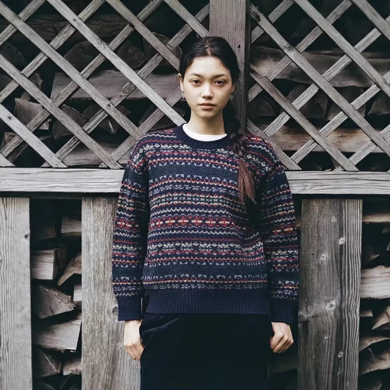 Now Available: Korean Designer U*Ba*Ic30 Fair Isle Sweater, Korean-Style Women's Fashion, Atmospheric Round-Neck Jacquard Knitwear Now Available: Korean Designer U*Ba*Ic30 Fair Isle Sweater, Korean-Style Women's Fashion, Atmospheric Round-Neck Jacquard Knitwear
