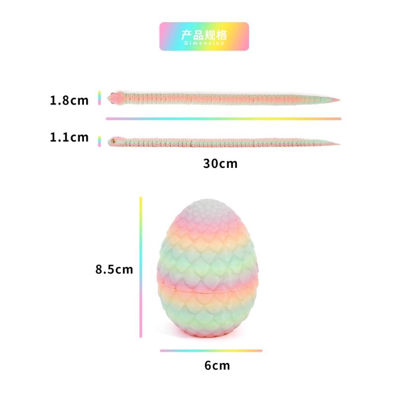 3D 프린팅 장난감 뱀알 세트, 작은 뱀 장난감 피규어, 선물용 장식품, 관절이 움직이는 동물 모델