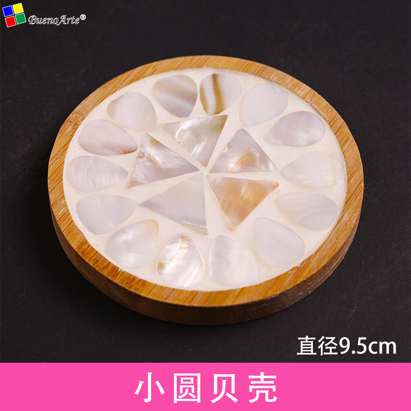 DIY Shell mosaico posavasos paquete de material de los niños creativos hechos a mano regalos prácticos caseros comunidad actividades de calentamiento