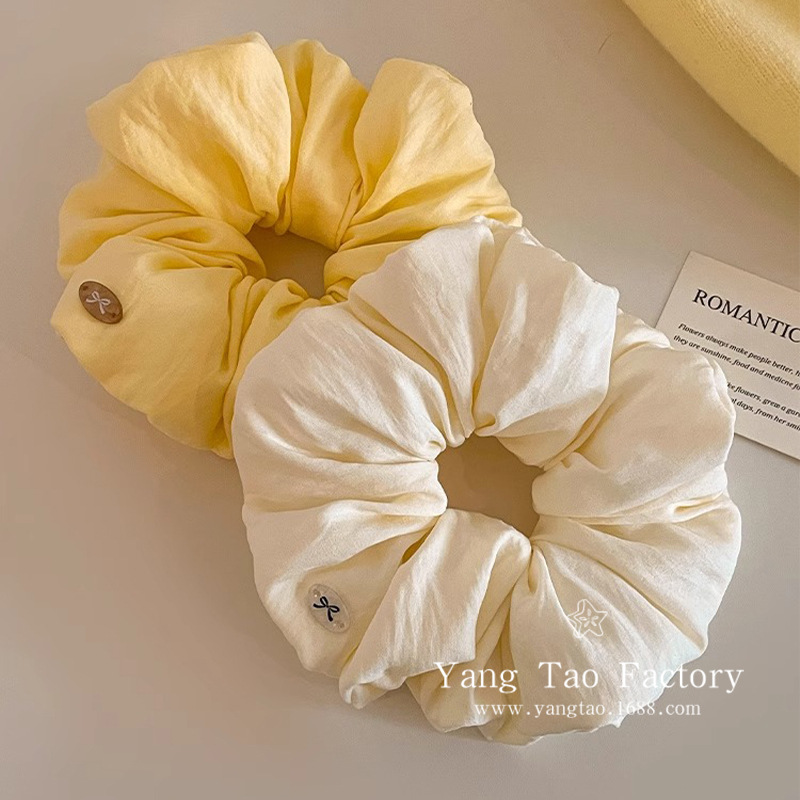 Puff ~ super tamaño arroz blanco nubes intestino grueso anillo de cabello femenino de alto nivel sensación de cabello universal atado cabello cuerda de cabello