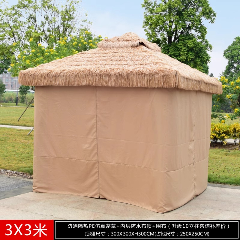 Pabellón al aire libre, techo galvanizado, pabellón de cuatro pilares, patio, jardín, techo, toldo de ocio, gran dosel de lluvia