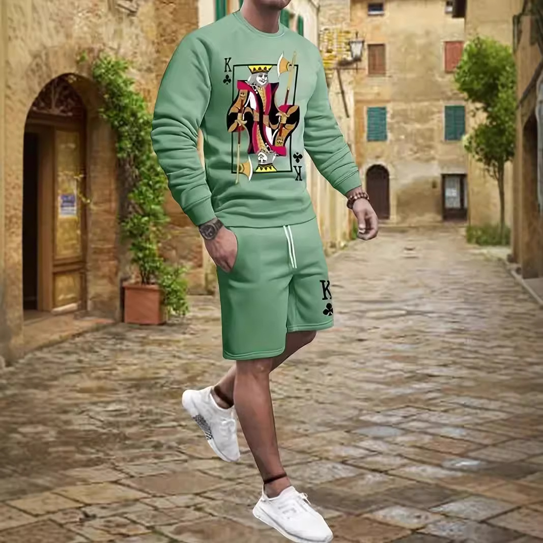 Pantalones cortos de suéter de manga larga de otoño para hombre 2024 nuevo traje casual suelto exterior ME1 ML4