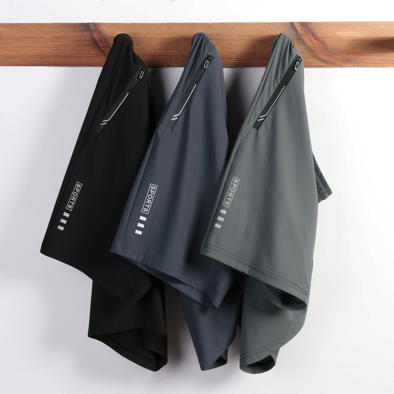 Summer Ice Silk Shorts Men's Thin Loose Casual T-stretch Sports Pants Plus Large Size Quick-drying Pants Five-length Pants