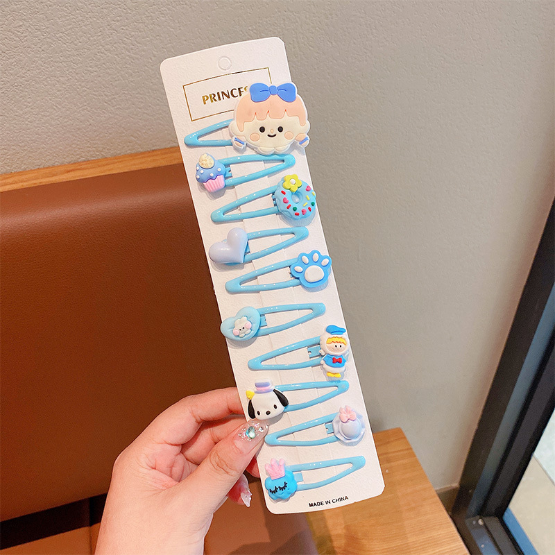 Clip de cabello auténtico para niños, clip de cabello rotos para chicas, clip de cabello no dañado, tarjeta de cabello de fresa, cartón de dibujos animados, clip de cabello lateral para bebés.