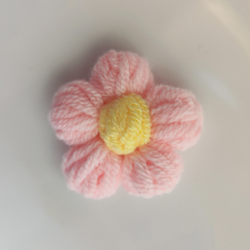 手工钩针泡芙花毛线花朵DIY发夹饰品配件胸花首饰包包服装辅料|undefined