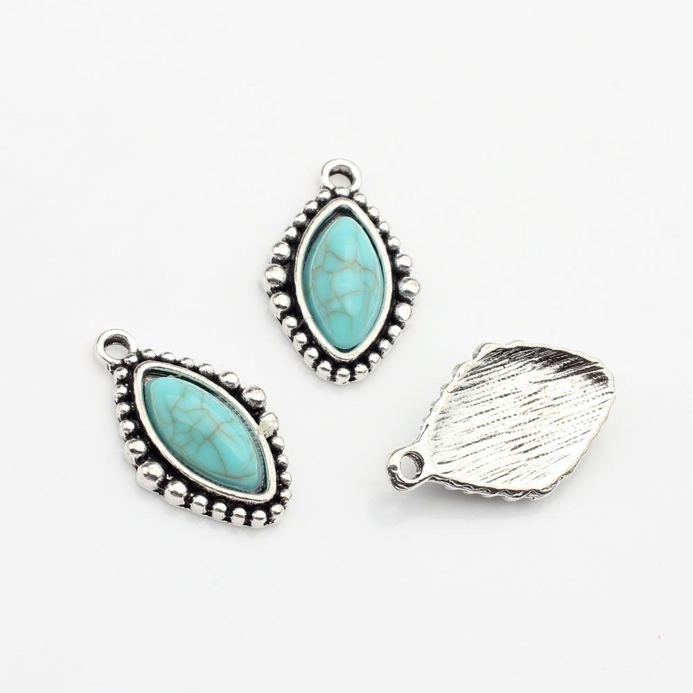 Simple retro aleación antigua plata flor forma colgante accesorios DIY joyería pendientes accesorios material