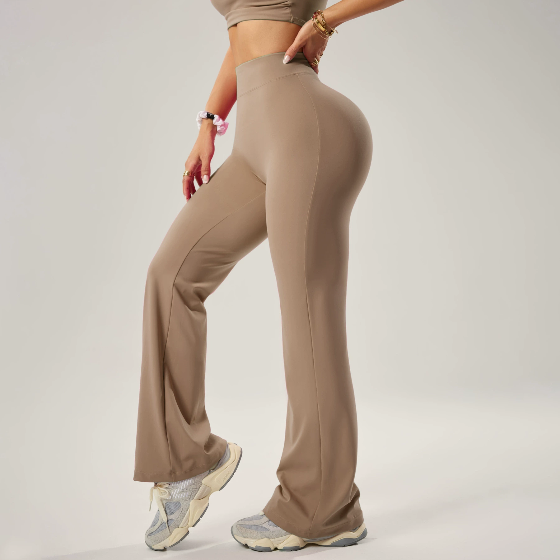 (Cross-border trading), underwear for hips shape correction for yoga, sports flared trousers for gym, quick dry leggings, loose fit, high waist