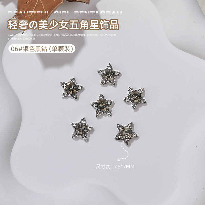 Red famosa nueva joyería de manicuras de diamante de color japonés perlas de pentacos diamantes de belleza guerrera de estrellas manicuras