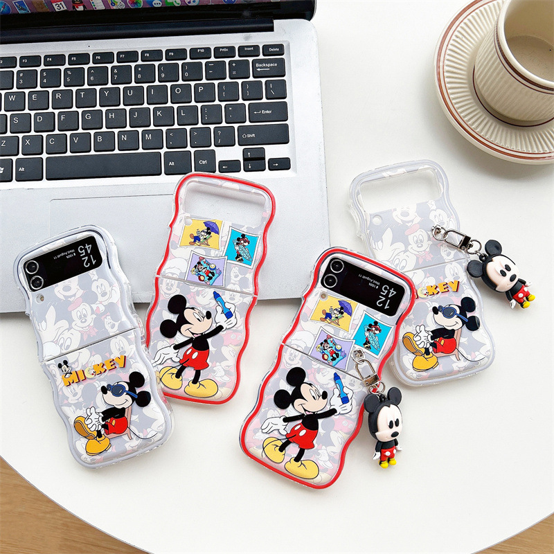 波浪纹适用卡通动漫Galaxy Z Flip3/4/5三星手机防摔折叠彩绘软壳