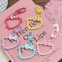 新款镂空KT猫头钥匙扣百搭书包可爱挂件配饰送闺蜜情侣礼物配饰品