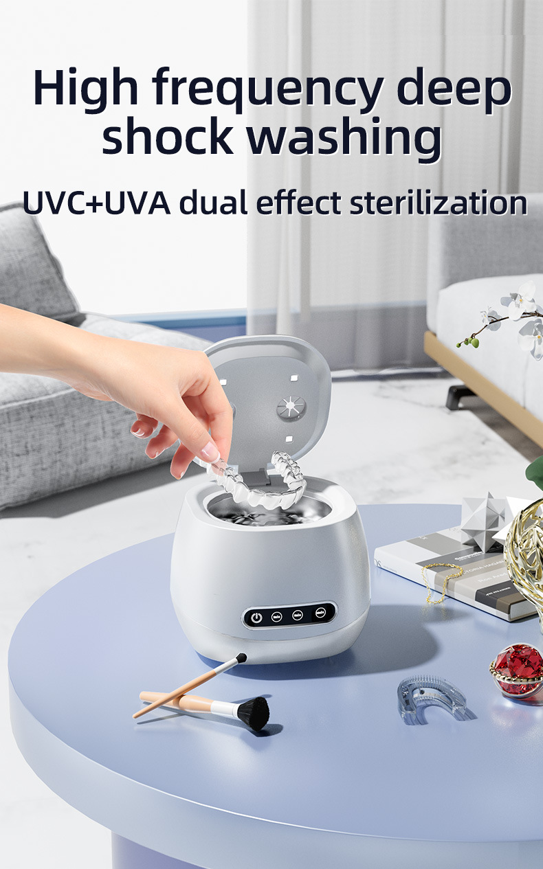 Portable Ultrasonic Retainer Cleaner with UV Light Sterilizer
