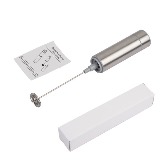 Cross-border stainless steel dry battery milk frother electric egg beater mini coffee blender milk beater