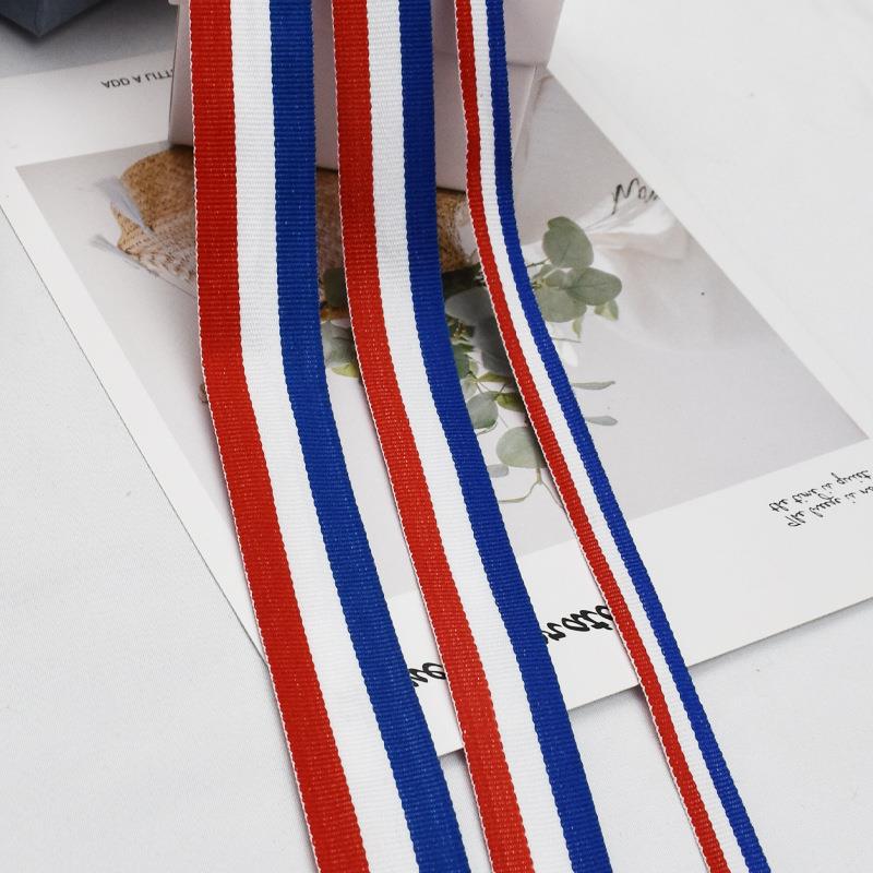 Spot red, white and blue color polyester webbing medal webbing handbag scarf pants side belt Hemming accessories belt